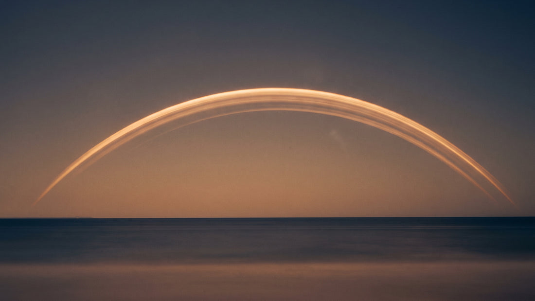 The arc of the sun traced across the sky over a single day, the evolve 24-hour timing chart